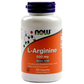 Аминокислота Now Foods L-Аргинин, L-Arginine, 500 мг, 100 капсул (NOW-00030)