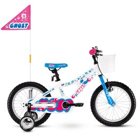 Дитячий велосипед Ghost Powerkid 16" 2021 біло-синьо-рожевий (18PK1008)