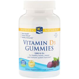 Витамин Nordic Naturals Витамин D3, 1000 МЕ, Вкус Ягод, Vitamin D3, 120 жевательных (NOR-31141)