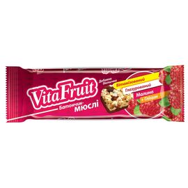 Витаминно-минеральный комплекс Вітапак Батончик-мюсли VitaFruit малина 25г