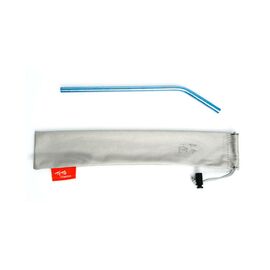 Трубочки туристические TiTo Titanium изогнутая с мешочком Blue (STB-BLkit)