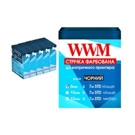 Лента к принтерам 8мм х 7м STD к. Black*5шт WWM (R8.7S5)