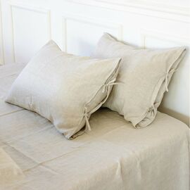 Наволочка MirSon Лен Natural Linen 60х60 Grey sky (2200005372234)