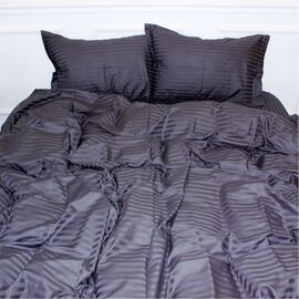 Постільна білизна MirSon Satin Stripe 30-0012 Dark Gray 175х210 двоспальний (2200005251973)