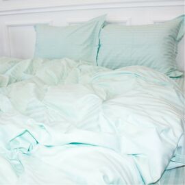 Постельное белье MirSon Satin Stripe 30-0013 Azure 2х143х210 семейный (2200005252420)