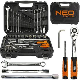 Набір інструментів Neo Tools 1/2", 1/4", CrV, 77 шт. (08-915)