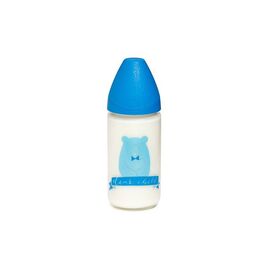 Бутылочка для кормления Suavinex Смысл жизни, 240 мл, стеклянная, синяя (303489)