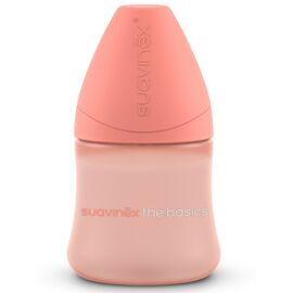 Пляшечка для годування Suavinex Basics 150 мл, 2шт. кругла соска повільний потік, рожева (307605/2)