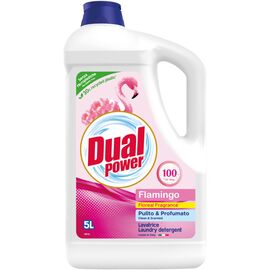 Гель для стирки Dual Power для белых и цветных вещей Фламинго 5 л (8054633837597)