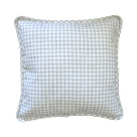 Подушка Прованс Декоративная с пуговицей Bella Серая клеточка 35х35 (4823093416659)