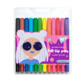 Фломастеры Yes Cosmic girl, 12 цветов (650462)