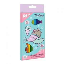Олівці кольорові Yes Pusheen двосторонні 12 шт. 24 кол. (290677)