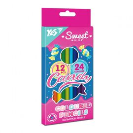 Карандаши цветные Yes Sweet Cream двухсторонние 12 шт. 24 цв. (290675)