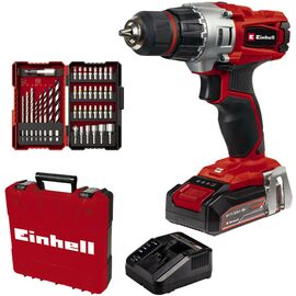 Шуруповерт Einhell TE-CD 18/2 Li +39, 1x2,5 Ah, PXC, 18В, 2.5 Ач, набор бит и сверл, кейс (4514219)