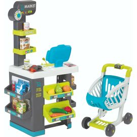 Игровой набор Smoby Интерактивный маркет с электронной кассой и тележкой 34 аксессуара (350230)