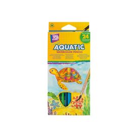 Карандаши цветные Cool For School Aquatic Extra Soft акварельные, с кистью 24 цветов (CF15158)