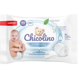 Туалетная бумага Chicolino Биоразлагаемая влажная для детей и взрослых 40 шт. (4823098413936)