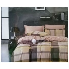 Постельное белье ШЕМ Royal Satin розовая клетка полуторный 150 х 215 (1,5 RS_рожева клітинка)