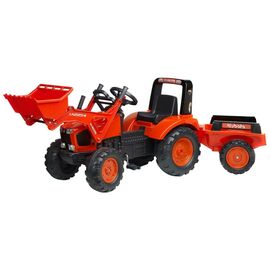 Веломобиль Falk 2060 AM KUBOTA трактор с прицепом и ковшом, красный (2060AM)