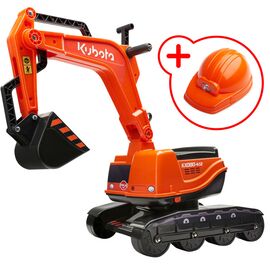 Чудомобиль Falk Kubota экскаватор с шлемом, оранжевый (122)