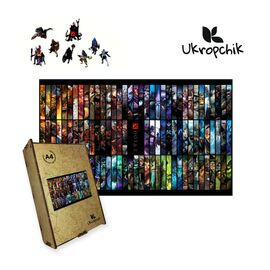 Пазл Ukropchik деревянный DotA А4 в коробке с набором-рамкой (DotA A4)
