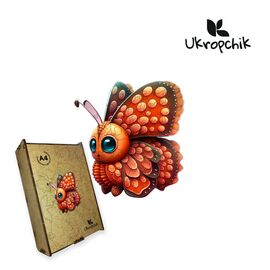 Пазл Ukropchik деревянный Очарованная Бабочка size - M в коробке с набором-рамкой (Enchanted Butterfly A4)