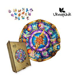 Пазл Ukropchik деревянный Зодиак А3 в коробке с набором-рамкой (Zodiac A3)