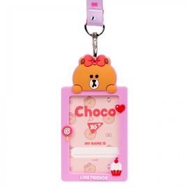Бейдж Yes силиконовый на ленте Line Friends. Choco (940300)