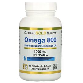 Жирные кислоты California Gold Nutrition Омега 800, Рыбий жир фармацевтического качества, 1000 мг, 9 (CGN-01266)