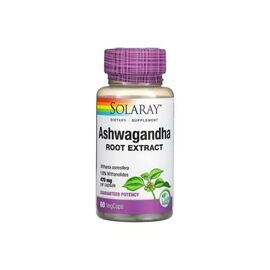 Травы Solaray Ашваганда, 470 мг, Ashwagandha, 60 вегетарианских капсул (SOR39902)