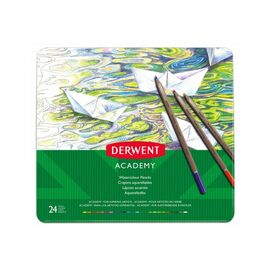 Карандаши цветные Derwent Academy Watercolour акварельные 24 цв., в металл. коробке (5028252269919)