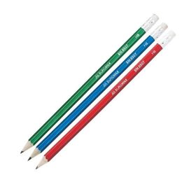 Олівець графітний Buromax НВ, with eraser, Metallic, assorted colors, tube (BM.8507)