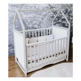 Ліжечко Angelo Будинок (біло-сіре) 120х60 (12004)