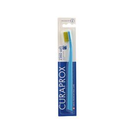 Зубная щетка Curaprox CS 1560 Soft Мягкая D 0.15 мм Голубая с салатовой щетиной (CS 1560-02)