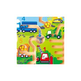 Развивающая игрушка Hape Магнитный лабиринт Строительный транспорт (E1713)