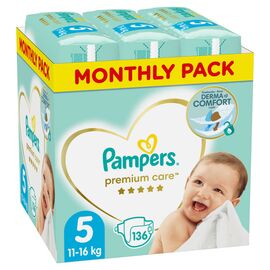 Подгузник Pampers Premium Care Junior Размер 5 (11-16 кг), 136 шт (8001090959690)