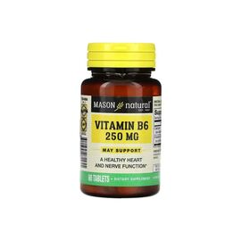 Вітамін Mason Natural Вітамін B6, 250 мг, Vitamin B6, 60 таблеток (MAV-07295)