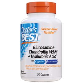 Витаминно-минеральный комплекс Doctor's Best Глюкозамин Хондротин МСМ + Гиалуроновая Кислота, BioCell Co (DRB-00271)