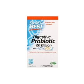 Пробиотики Doctor's Best Пробиотики, Digestive Probiotic, 20 МЛРД КОЕ, 30 вегетариан (DRB-00362)