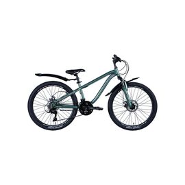 Велосипед Discovery Flint AM DD 24" 13" ST 2024 Зелено-сріблястий (OPS-DIS-24-332)