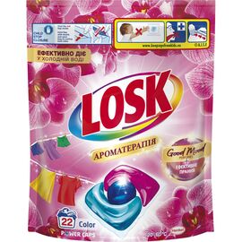 Капсулы для стирки Losk Power Caps Color Ароматерапия Эфирные масла и аромат Малазийского цветка 22 шт. (9000101802467)
