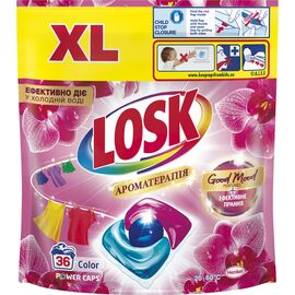 Капсулы для стирки Losk Power Caps Color Ароматерапия Эфирные масла и аромат Малазийского цветка 36 шт. (9000101803020)