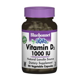 Витамин Bluebonnet Nutrition Витамин D3 1000IU, 90 вегетарианских капсул (BLB0311)