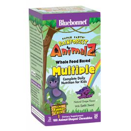 Мультивитамин Bluebonnet Nutrition Мультивитамины для Детей, Вкус Винограда, Rainforest Animalz (BLB-00187)
