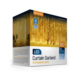 Гирлянда ColorWay штора водопад 3x3м 300LED 220V теплый (CW-GW-300L33VWFWW)