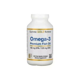 Витаминно-минеральный комплекс California Gold Nutrition Рыбий жир премиум-класса с Омега-3, 180 EPA /120 DHA, Omega-3 Premium Fis (CGN-01330)