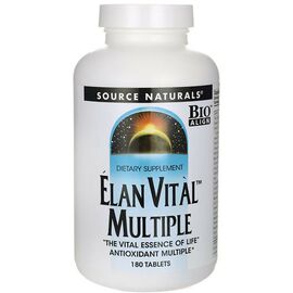 Мультивитамин Source Naturals Мультивитамины, Elan Vital Multiple, 180 таблеток (SN0061)