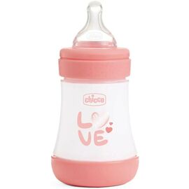 Пляшечка для годування Chicco Perfect 5 Love із силіконовою соскою 0+ міс. 150 мл Рожева (20211.11.40)