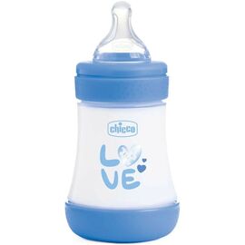 Бутылочка для кормления Chicco Perfect 5 Love с силиконовой соской 0+ мес. 150 мл Голубая (20211.21.40)