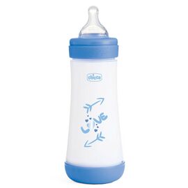 Бутылочка для кормления Chicco Perfect 5 Love с силиконовой соской 4+ мес. 300 мл Синяя (20235.21.40)